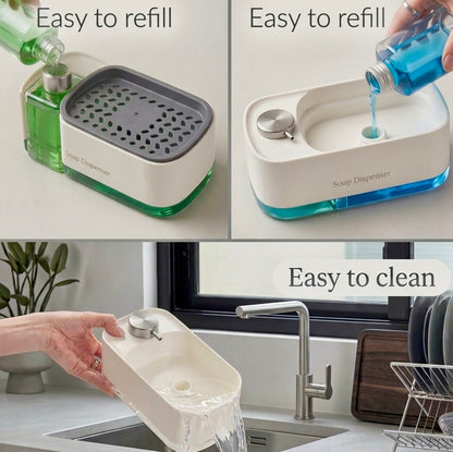 Dual Clean Soap Dispenser with Sponge Holder