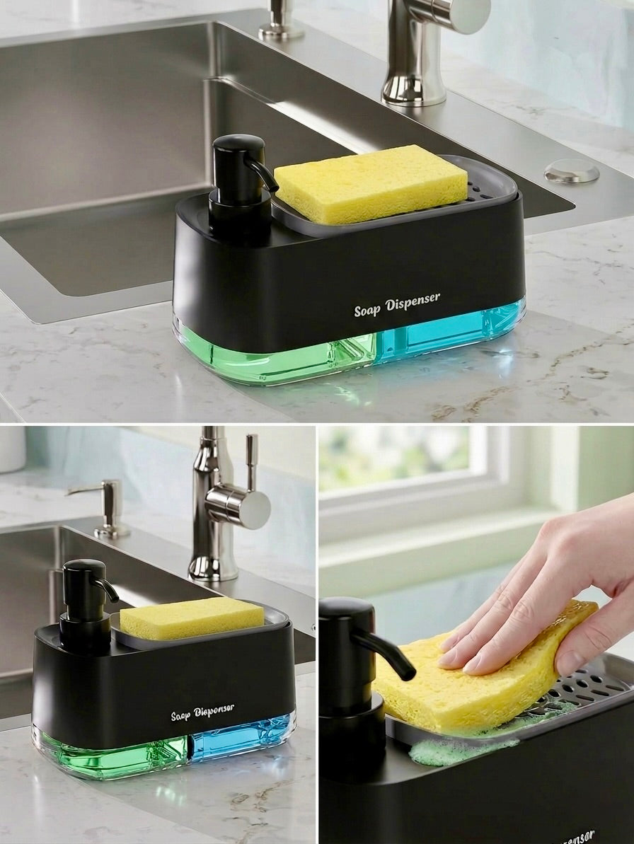 Dual Clean Soap Dispenser with Sponge Holder