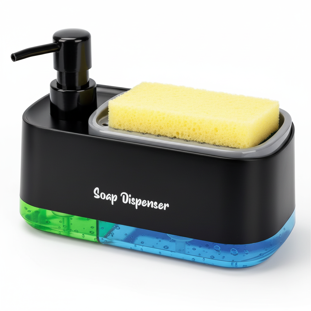 Dual Clean Soap Dispenser with Sponge Holder